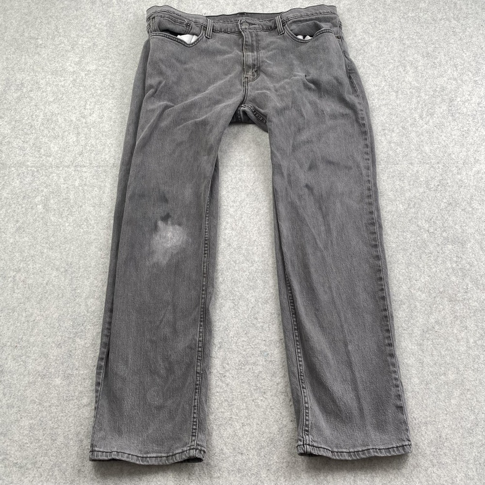 Levis 559 Jeans Mens 38x32 (38x28) Gray Charcoal Relaxed Straight *STAINED*